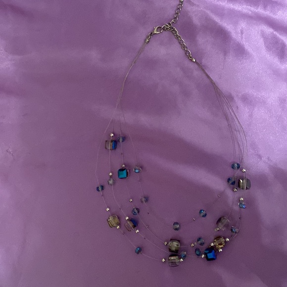 4 strand Multi-Type Beaded Necklace, wired bead strands, Fancy & Sparkly - Picture 3 of 3